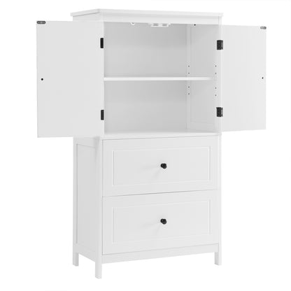 White Bathroom Storage Cabinet with Drawers