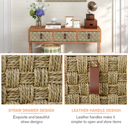 Rustic Wood Console Table with Storage