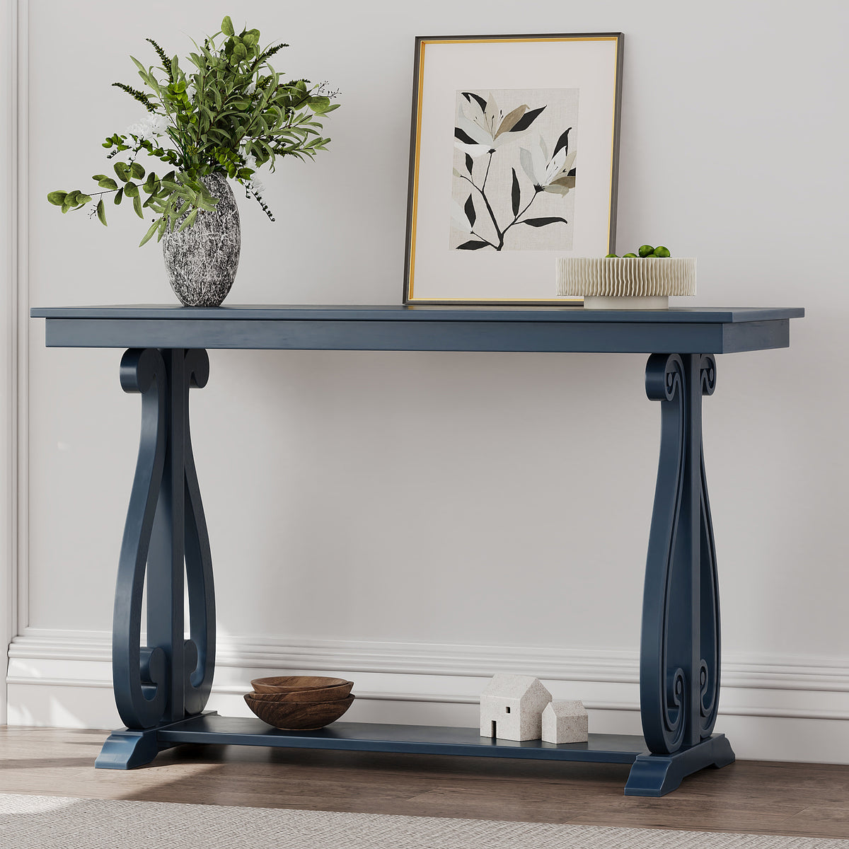 Rustic Console Table 48-Inch Navy Finish