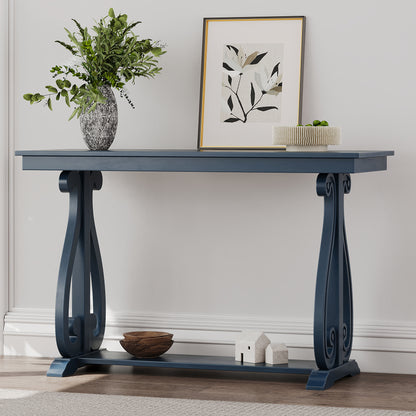Rustic Console Table 48-Inch Navy Finish