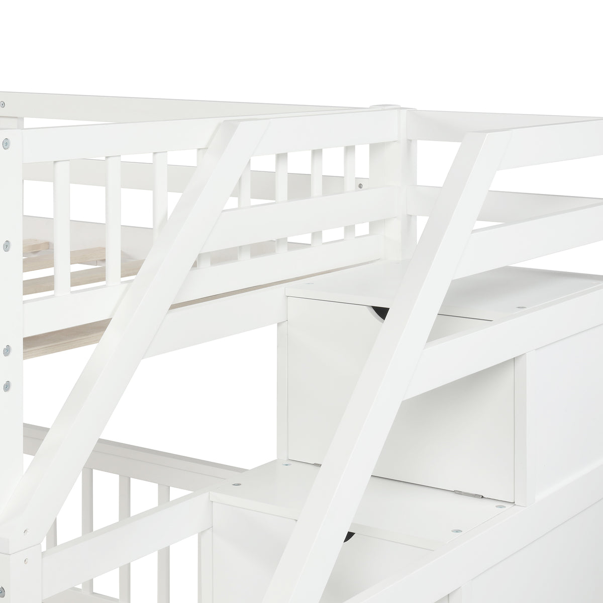 Twin Over Full Bunk Bed Gray Finish