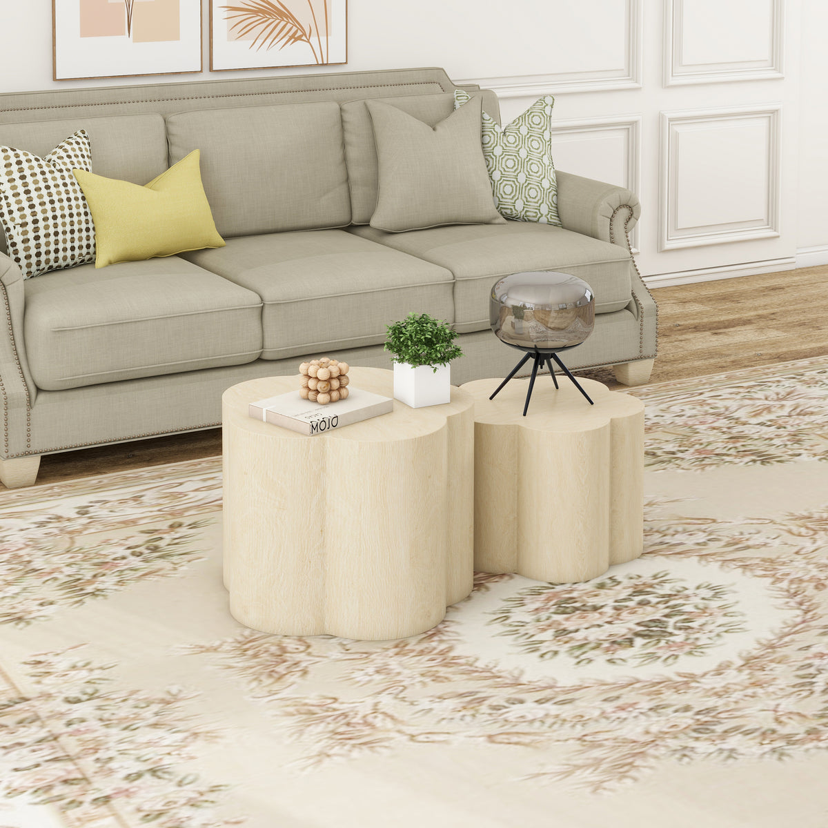 Black 2-Piece Cloud Coffee Table Set – Modern Nesting Tables