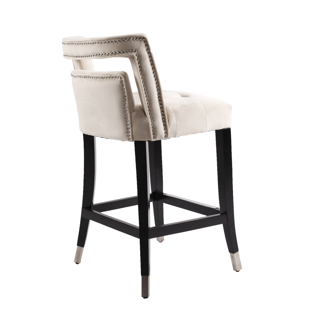 Suede Velvet Barstools Set of 2