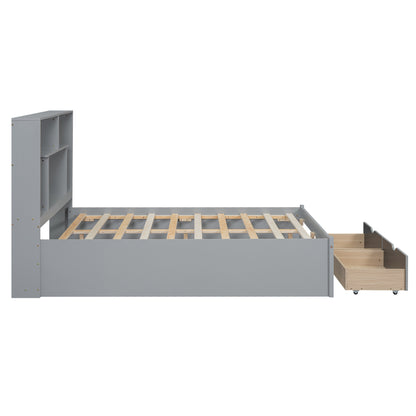 Full Platform Bed Gray