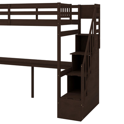 Loft Bed with Storage Espresso