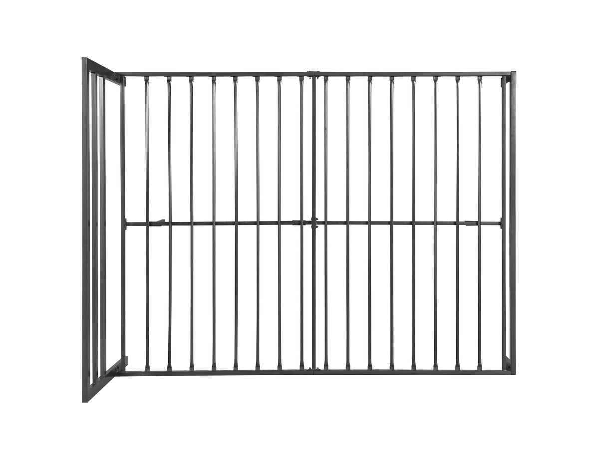 Charcoal Gray Metal Bed Frame with Headboard