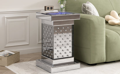 Crystal LED Side Table White