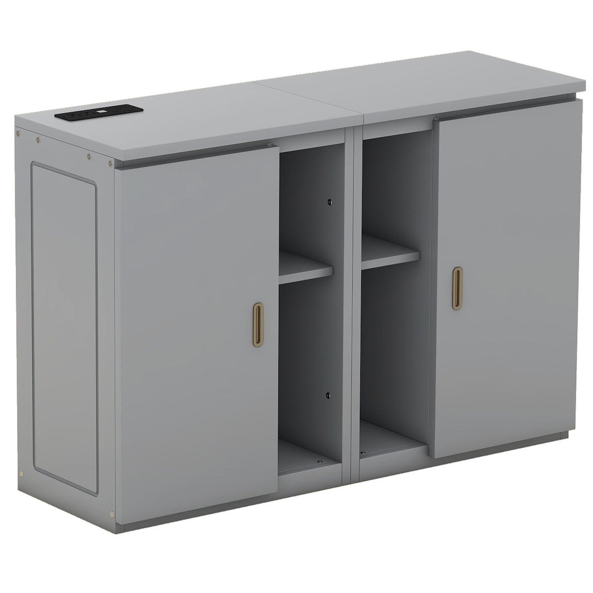 Queen Murphy Bed with Storage Gray