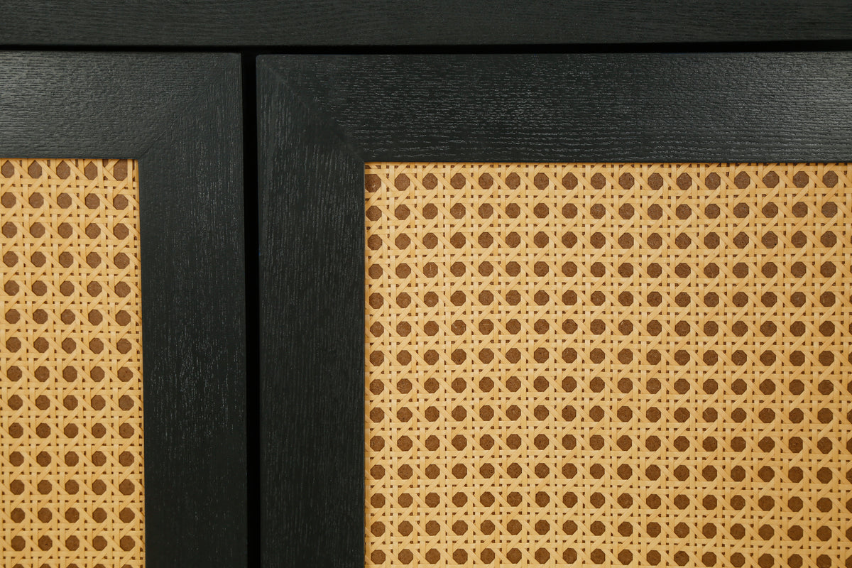 Rattan Sideboard Cabinet – Black