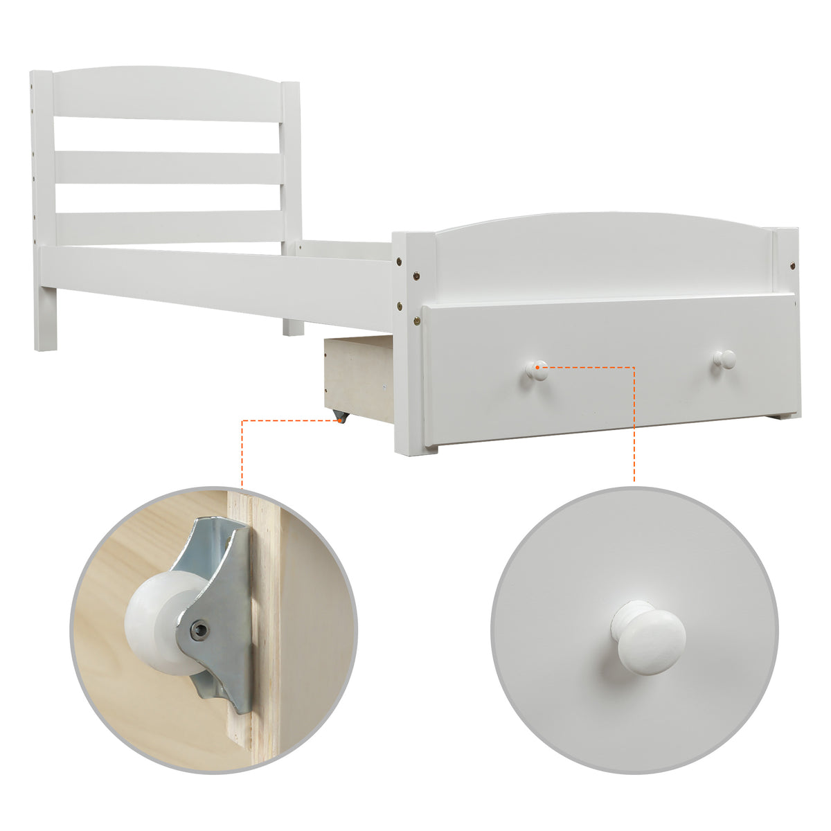 Twin Platform Bed White