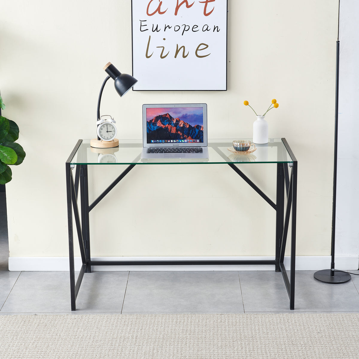 Clear Glass Laptop Desk