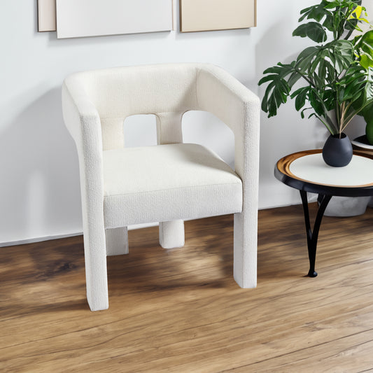Contemporary Accent Chair Beige Upholstery