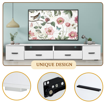 White LED TV Stand – 90”