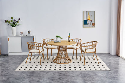 Outdoor Bamboo Dining Set (5 pcs)