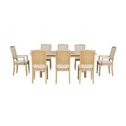 84” Expandable Dining Set – Natural Finish
