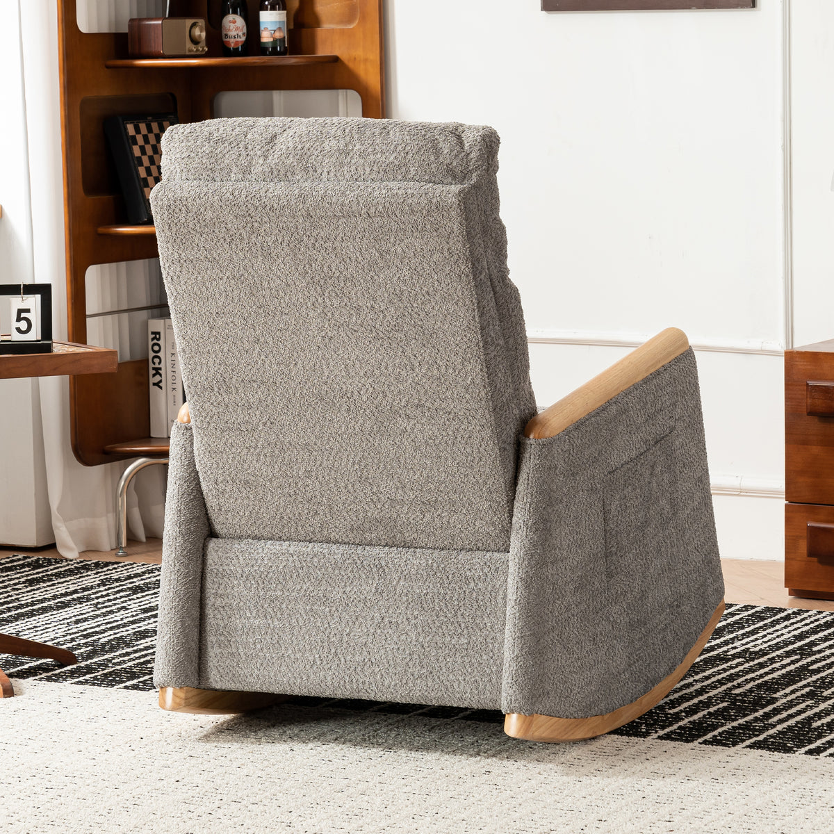 Rocking Chair with Footrest Gray