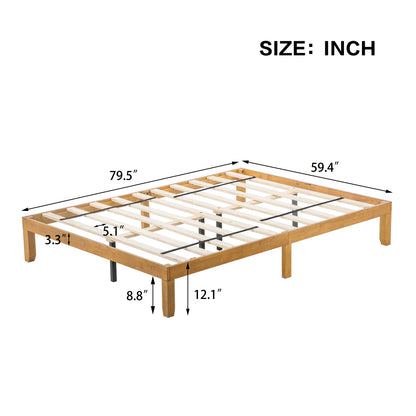 Queen Wood Platform Bed – Strong Support Slats