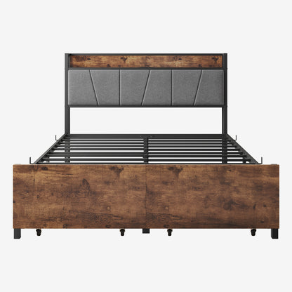 Full Storage Bed Vintage Brown