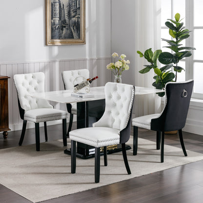 Modern PU Dining Chairs Set of 2 White