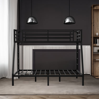 Metal Bunk Bed with Safety Rails Black