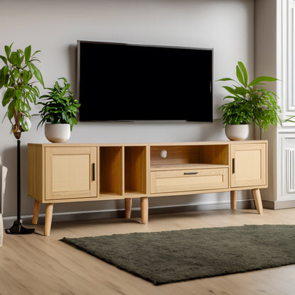 Rattan TV Console – Natural Brown