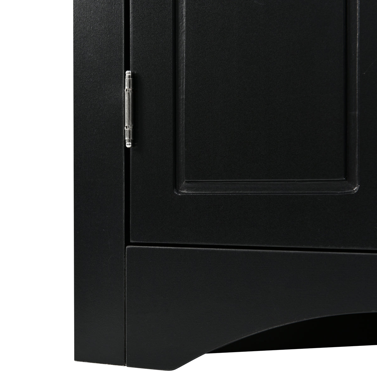 Black Corner Bathroom Cabinet with Shelves
