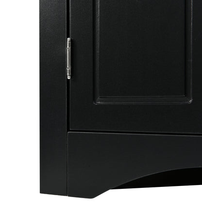 Black Corner Bathroom Cabinet with Shelves