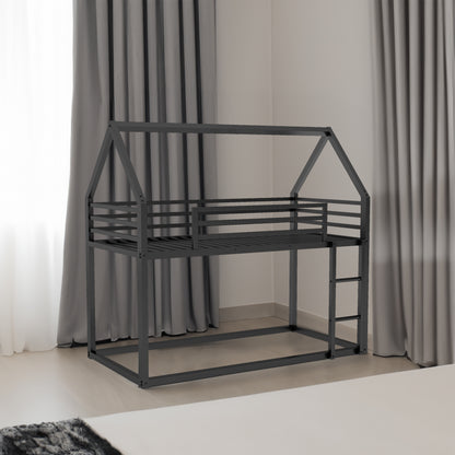 Twin House Bunk Bed Black