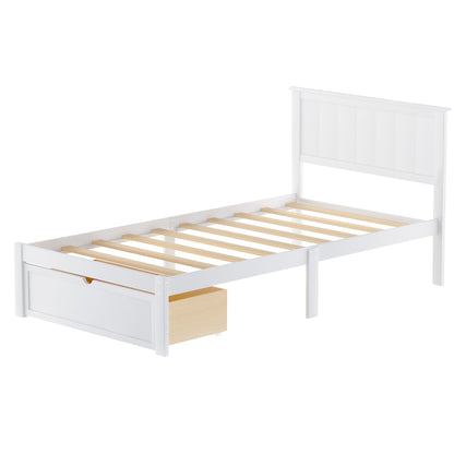 Twin Platform Bed White