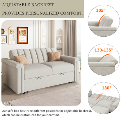 U-Style Convertible Loveseat Sofa Bed – Modern Sleeper with Storage
