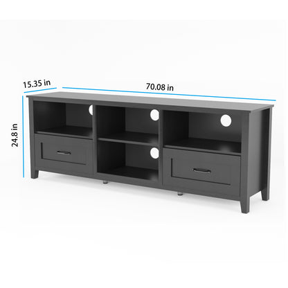 70" Modern Media Console with Storage Compartments