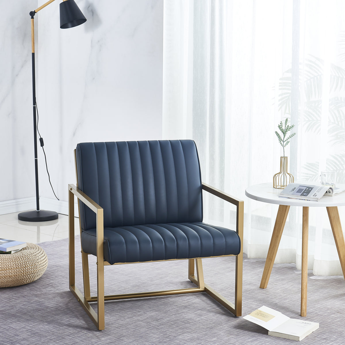 Modern PU Leather Dining Chair Black