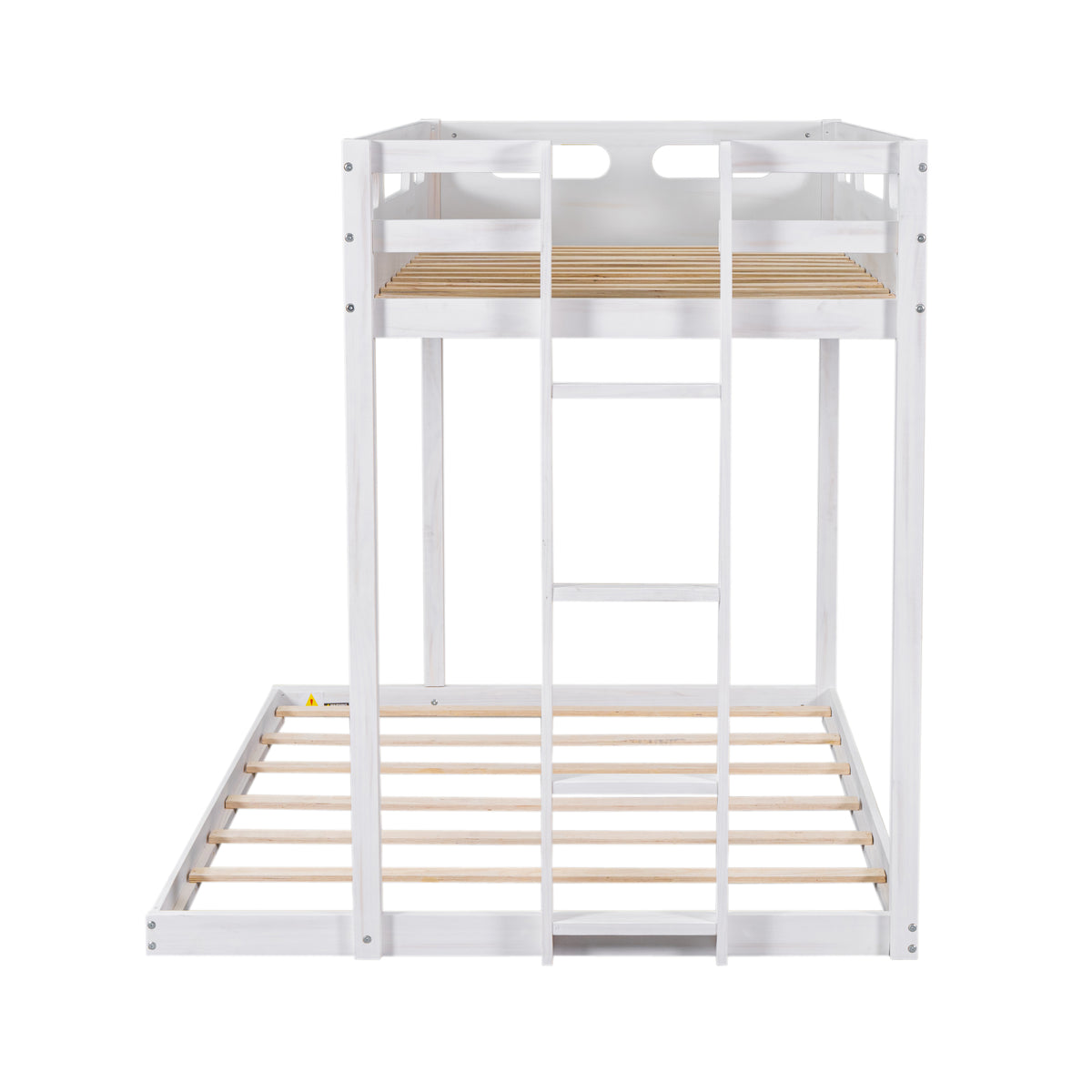 Full Bunk Bed with Ladder White