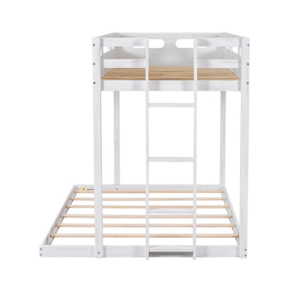 Full Bunk Bed with Ladder White