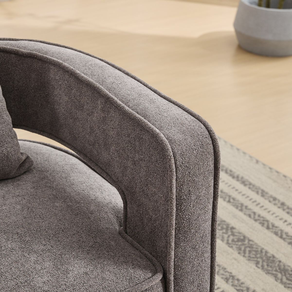 Swivel Accent Chair Charcoal Linen