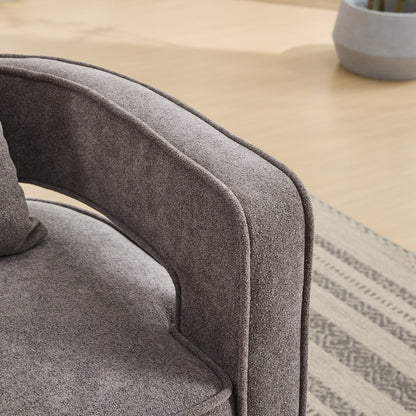 Swivel Accent Chair Charcoal Linen
