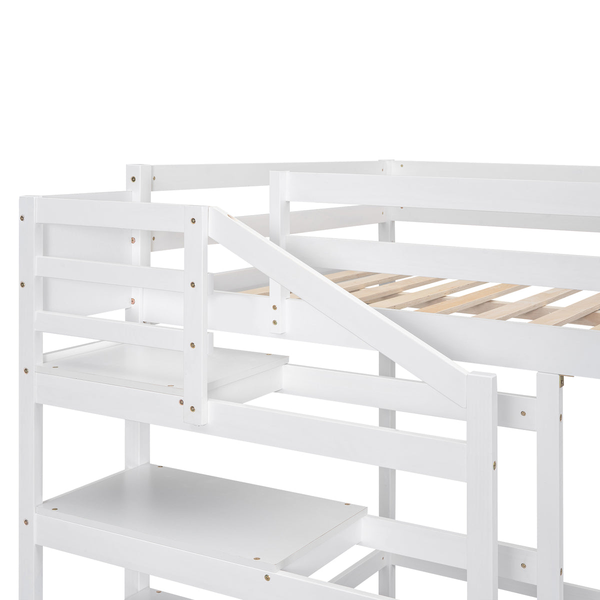 Full Loft Bed with Storage – White Finish