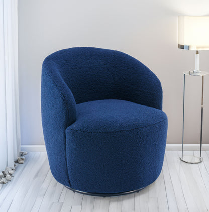 Teddy Barrel Accent Chair – Navy Blue