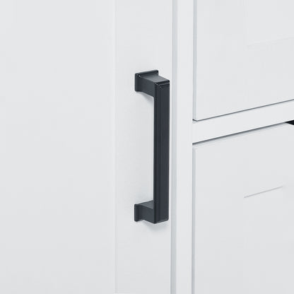 White Bathroom Storage Cabinet with Adjustable Doors