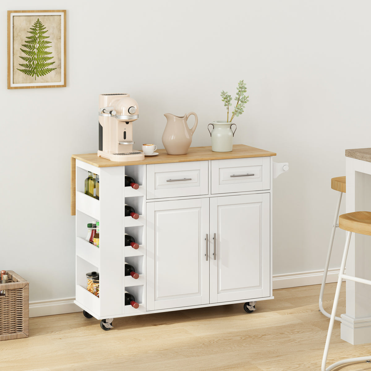 Kitchen Island Cart Brown