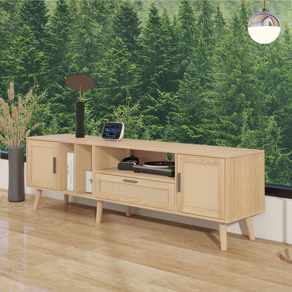 Rattan TV Console – Natural Brown