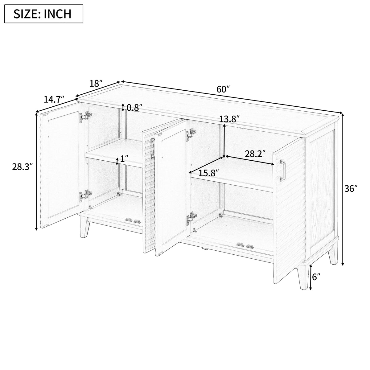 Adjustable Sideboard Storage Cabinet