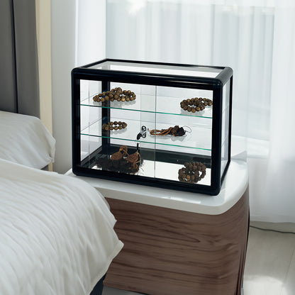 Tempered Glass Display Cabinet with Sliding Doors