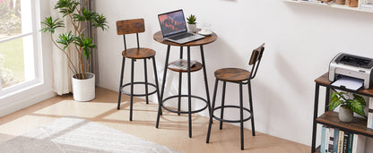 Rustic Brown Bar Stool Set (2pcs)
