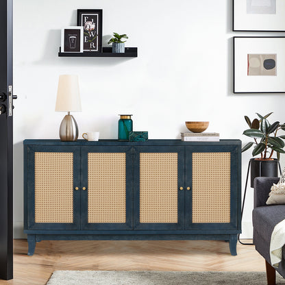 Rattan Sideboard Cabinet – Blue