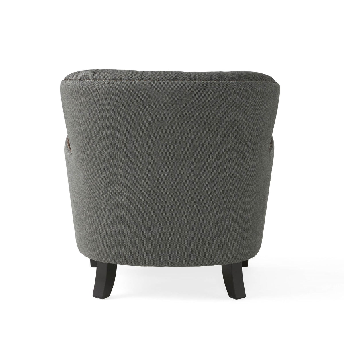 Modern Grey Fabric Club Chair with Ottoman – Upholstered Lounge Set