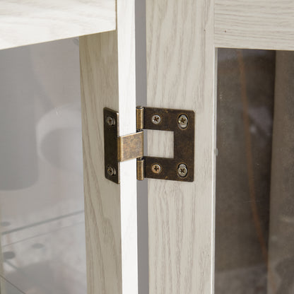 Oak Display Cabinet with LED Glass Doors