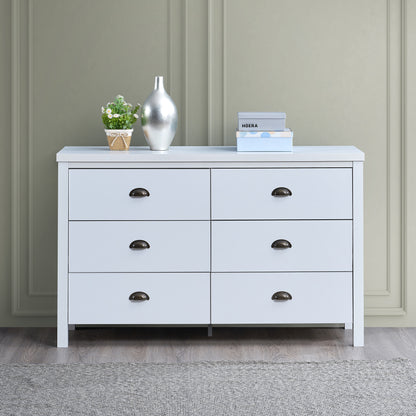 Safari 6-Drawer Dresser White
