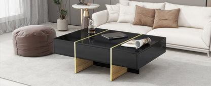 Modern Rectangular Sofa Table Black