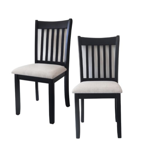 Upholstered Dining Chairs Set of 2 Black